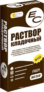 Раствор кладочный  серый ЕС , 25кг ZZ  ( под заказ кратно поддонам) Екатеринодарские смеси EC Раствор кладочный ЕС РК/25