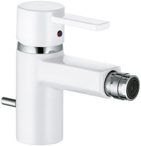 Смеситель для биде, однорычажный, с дон. клап., гибк.подвод., белый-хром XX Kludi Zenta 385309175