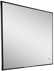 Зеркало КЗСК, 70 х 80 см, полированна кромкоа на черном алюминиевом профиле с фоновой LED подсветкой 4000К 9,6 Вт/м с сенсорным выключ. ZZ