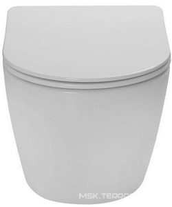 Унитаз подвесной, безободковый, смыв Tornado, 535х360х360мм, сиденье ультратонкое с микролифтом, крепеж в компл., (цв.белый),  ZZ Vincea Globo VT1-14T