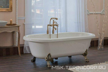 Ванна 176х75хh56см., (БЕЗ ножек и сифона), литьевой мрамор (цв. белый),  ZZ Romance Collection Sonata 1760750560W