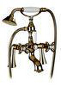 Смеситель для ванны, совмещ. со стационар. верхн.душем d300мм, (лейка, шланг, кронштейн в компл.), (цв. бронза)  ZZ Gaia Avebury RB 8000/D30 BR