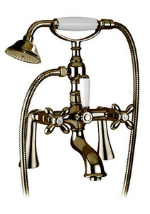Смеситель для ванны, совмещ. со стационар. верхн.душем d300мм, (лейка, шланг, кронштейн в компл.), (цв. бронза)  ZZ Gaia Avebury RB 8000/D30 BR