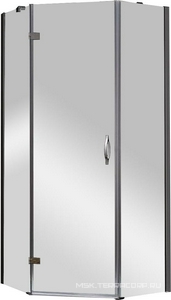 Душ. уголок 900х900хh2000мм, пятиугольный, расп.дверь петли СПРАВА, с 2-мя неподв.сегм., вход 585мм, (стекло прозр.Idrorepellente 6мм, фурн. цв.хром), Cezares Bergamo BERGAMO-P-1-90-C-Cr-R-IV