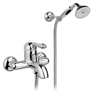 Смеситель для ванны, лейка, шланг, кронштейн в компл., (цв. хром, ручка El Capitan),  ZZ Nicolazzi Classico 3401 CR 75