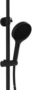 Смеситель-термостат для душа, со стационарным верхн.душем 30см., душевая лейка, шланг в компл., (цв.черный матовый),  ZZ Vincea Inspire VSFS-3I12TMB