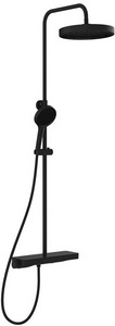 Смеситель-термостат для душа, со стационарным верхн.душем 30см., душевая лейка, шланг в компл., (цв.черный матовый),  ZZ Vincea Inspire VSFS-3I12TMB