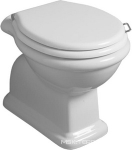 Чаша унитаза 385х580хh400мм, установка с "Средним","Высоким"или скрытым бачком смыва, выпуск в стену,БЕЗ сиденья,(крепится к полу на силикон),  Simas Lante LA02