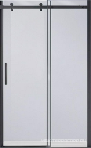 Дверь для душа, в нишу 1500хh1950мм, раздвижная, 1 дверь, 1 неподв.секция, правая/левая, (стекло прозрачное 8мм, фурн.цв.черный матовый),  ZZ Vincea Como-N VDS-4CN150CLB