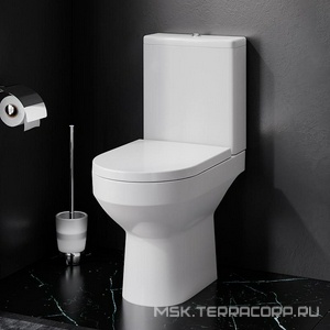 Унитаз напольный , безободковый, цвет белый, БЕЗ крышки-сиденья AMPM Spirit C708600WH