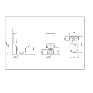 Унитаз напольный , безободковый, цвет белый, БЕЗ крышки-сиденья AMPM Spirit C708600WH