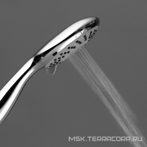 Душевой гарнитур: верхний душ 20см, ручной душ c функцией "туман", стойка, шланги, мыльница в компл., (цв.хром),  ZZ Swedbe Harmony 5058