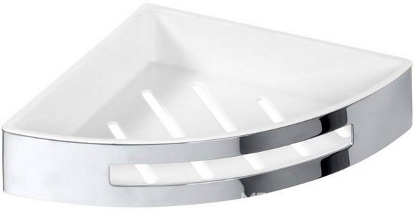 Полка угловая 305x220xh55мм, (цв. хром/белый),  ZZ Bemeta Cytro 146208016