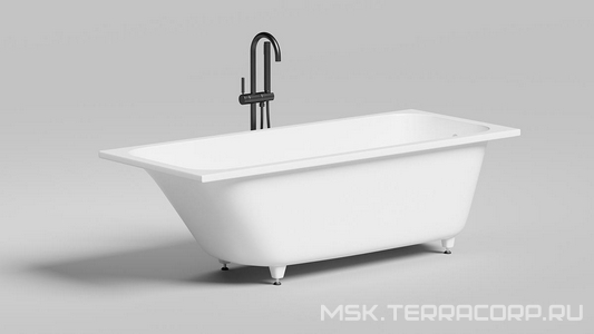 Ванна 1700х700хh600мм, литой камень S-Sense, глянец цв.белый, регулируемые ножки, без стандартного слива-перелива,  ZZ Salini Orlanda 102011G