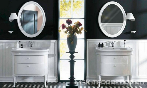 Тумба напольная 795х500хh750мм, под раковину 900мм, два выдвижных ящика, (цв. белый глянец),  Simas Lante LAM90 bianco