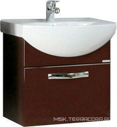 Тумба Ария 65, 594х442х310 мм подвесная, БЕЗ раковины Балтика-65 ,цвет темно-коричневый ZZ