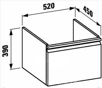 Шкафчик 52х45см, с выдв. ящиком, под раковину 60см, арт.8.1895.9.000.104.1, сифон в компл., (цв. венге), LaufenProA ZZ Laufen Laufen Pro A 4.8303.4.095.423.1