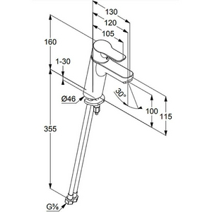 Смеситель для раковины однорычажный без д/к, цвет белый/хром ZZ Kludi Pure&Easy 372929165