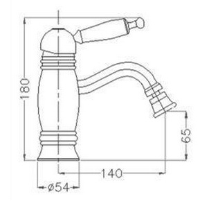 Смеситель для биде, с д/к, (цв. латунь, ручка цв. белый),  ZZ Gaia Canterbury RB 6325 LU