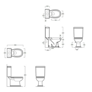 Бачок "Низкий" 390хh430мм, подвод воды снизу слева, (БЕЗ механ. смыва арт. D 21 хх), (цв. белый)  Simas Arcade AR 822