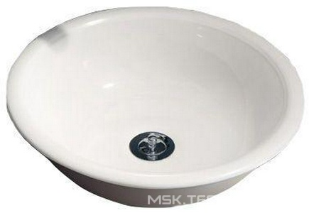 Раковина для установки на столешницу, без отв. д/смес., круглая d400хh123мм, цв. белый, вулканический литой камень,   ZZ Victoria Albert Drayton VB-DRA-40