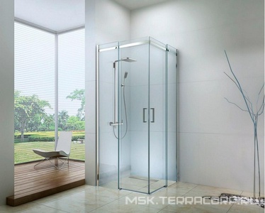 Душевое ограждение 90х90 см, раздвижные двери, профиль хром, стекло прозрачное (6мм), без поддона ZZ Berges MELITA 061028