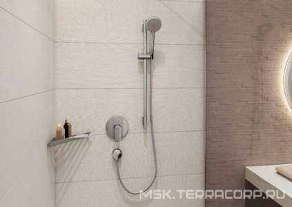 Полочка-мыльница решетка, угловая, 148х305хh26мм, (цв.полир.золото),  ZZ Hansgrohe AddStoris 41741990