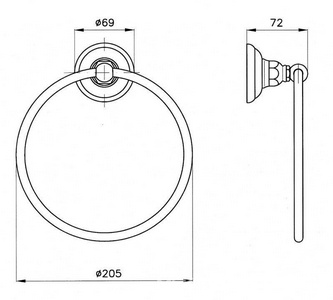 Полотенцедержатель-кольцо, (цв. GF/золото),  ZZ Nicolazzi Classica 1485 GF