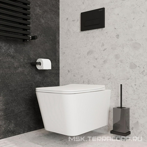 Клавиша двойного смыва для инстал., д/унитаза, (пластик цв.черный матовый),  Aqueduto Forma FOR0140