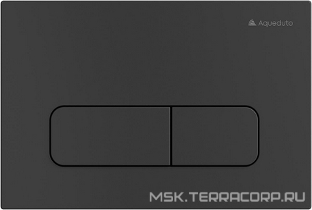 Клавиша двойного смыва для инстал., д/унитаза, (пластик цв.черный матовый),  Aqueduto Forma FOR0140