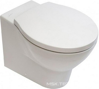 Унитаз напольный 560х360мм, для установки со скрытым в стене бачком смыва, (БЕЗ сиденья и крепл.к полу арт.Y0IQ), пласт. колен/в пол в компл.,  ZZ Hatria Nido Y0QU01