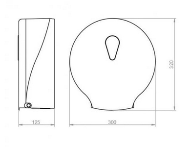 Диспенсер туалетной бумаги, диаметр рулона 28 см, цв. черный ZZ Nofer Nofer 05005.N