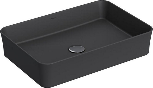 Раковина-чаша 55x38 см, БЕЗ отверстия под смеситель, цв. матовый антрацит KL Berges Ego 181029