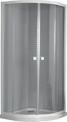 Душевой уголок Gala 90*90*185 см, полукруг., белый проф., экраниров.стекло (белая полоска), БЕЗ поддона, сифона, установочный набор в компл XX