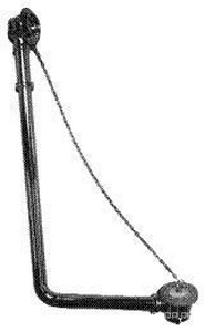 Слив-перелив с пробкой на цепочке, для свободностоящей ванны, (корпус, ручка, пробка слива металл цв.хром), БЕЗ сифона арт.SFD1040SCR, D&D KL Devon & Devon Универсал SFD1058SCR