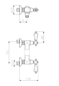 Смеситель для душа, (цв. хром),  ZZ Fima Carlo Frattini Herend F5405/1CR