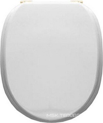 Сиденье для унитаза МДФ, белое, петли (латунь), Classica ZZ 