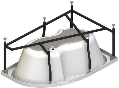 Ванна акриловая " 1", 1690х1100x500 мм, левая, БЕЗ каркаса, слива-перелива и панели, белая Vannesa Ирма 2-01-0-1-1-217Ч