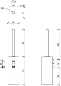 Ерш настенный, (цв.хром),  ZZ Decor Walther Contract 0651900