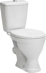 АКЦИЯ   Унитаз-компакт "", косой выход, арматура 1-режим. сиденье полипропилен, крепление в комплекте Sanita Эталон WC.CC/Etalon/1-P/WHT.G/S1 (ETLSACC01090113)
