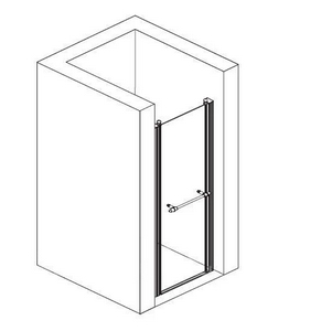 Дверь в нишу 700(665-735)хh1950мм, открывание наружу, вход 521мм, правая/левая, (профиль цв.золото, стекло 6мм мат.с прозр.рис),  ZZ Romance Collection Bristol BL.S3.70.REV.FGTP G
