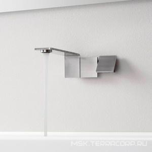 Смеситель для раковины, встраиваемый в стену, 2 ручк., излив 275мм, (цв. тертая сталь),  ZZ 3M 5mm RWIT 2552 IS 10