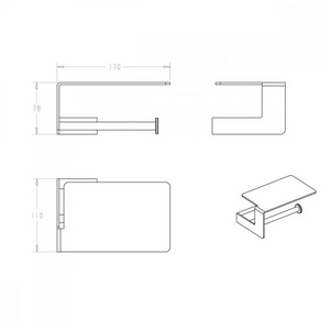 Держатель для туалетной бумаги Boheme Q. 10941-G с полкой для телефона, золото, ZZ Boheme q 10941-G