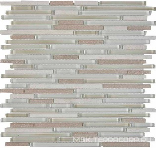 Мозаика Мастера Керамики Glass 735 из мрамора и стекла (чипы 8x48/98/148) 30х30