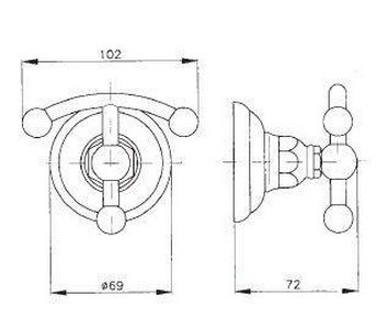 Крючок (цв.Tuscan brass темная бронза),  ZZ Nicolazzi Classica 1481 TB