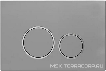 Клавиша двойного смыва, для инсталляции д/унитаза, круглые кнопки, (пластик цв.хром), Urbatec ZZ Urbatec Универсал F4CR