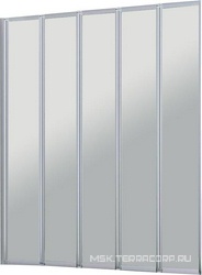 Штора на ванну складная 5 секций, 1200хh1400мм, крепление слева/справа, (стекло прозр. 4мм, фурнит. цв.хром), Vincea ZZ