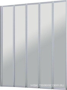 Штора на ванну складная 5 секций, 1200хh1400мм, крепление слева/справа, (стекло прозр. 4мм, фурнит. цв.хром), Vincea ZZ Vincea Универсал VSB-32120CL