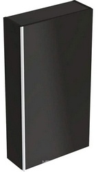 Шкаф подвесной 45хh82х17,4см, распашн.двеца, петли справа/слева (реверс), (фасад черное стекло, корпус черный мат-лакиров.),крепл.в компл,AcantoZZ