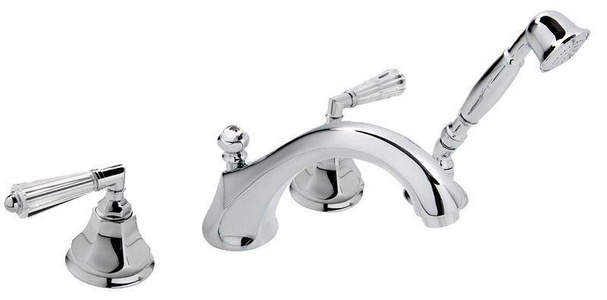 Смеситель для ванны, встраиваемый на 4 отв., (цв.гальван.золото, ручки Crystal lever 17),  ZZ Nicolazzi Teide 1904 GB 17